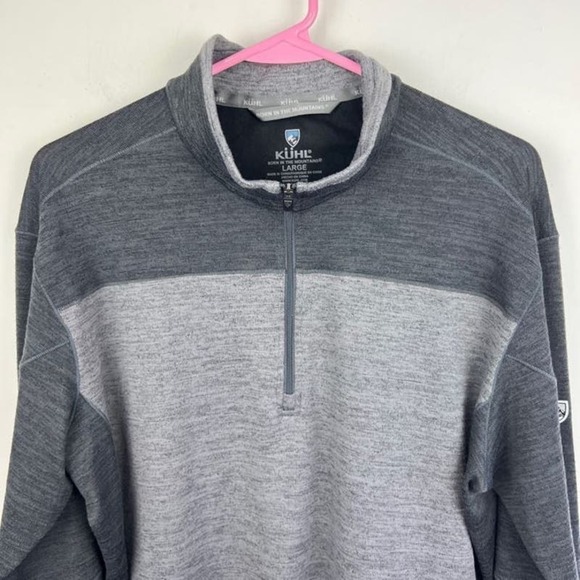 Kuhl Men's Ryzer 1/4 zip pull over sweater in "Black/ Koal" Black/gray size L - Picture 3 of 10